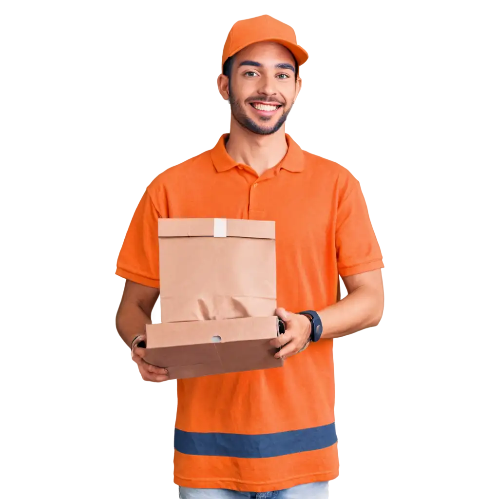 Delivery person delivering fast food in Marrakech